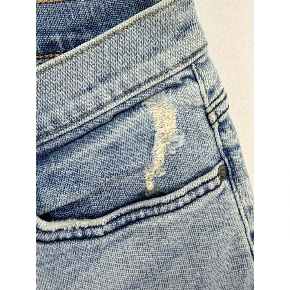 Rock & Republic Denim Rx Light Wash Raw Hem Jean Shorts Blue Womens Size 10